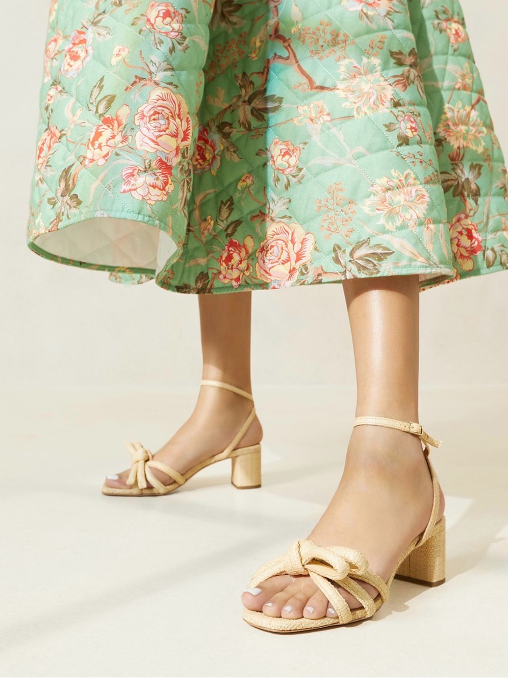 Loeffler Randall Bow Mikel Raffia Ankle Strap High Heel Sandals, 7.5 - worn once - Picture 4 of 10